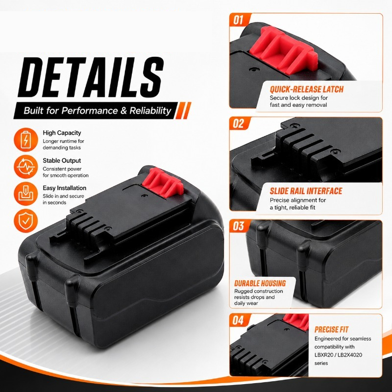 بطارية ليثيوم أيون بديلة 20 فو - مراجعة Black+Decker Tool 20V Max وسعره