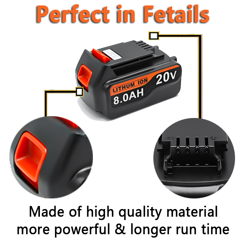 بطارية ليثيوم عالية السعة 8 أم - مراجعة Black+Decker Tool 20V Max وسعره
